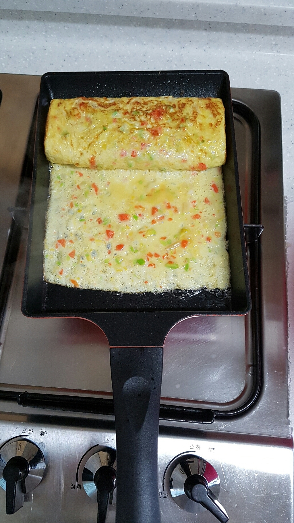 Kitchen Art Diamond omelet Pan Rectangular Frying Pan Egg Roll Cooking