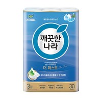 깨끗한나라 순수 프리미엄 더 퍼스트 천연펄프 3겹 고급롤화장지 30m 30개입 1개 Image