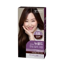 댕기머리 뉴골드 새치머리용 한방 칼라 크림 염색제, 5호 진갈색, 4개