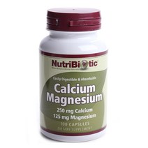 뉴트리바이오틱 칼슘 250mg 마그네슘 125mg 캡슐 글루텐 프리, 100개입, 1개