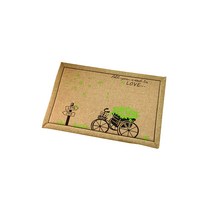 [핑크망고] 일러스트 발매트, 자전거(브라운)