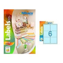 [올바른] 칼라라벨 연파랑 (레이저 잉크젯공용) -6칸(2X3), 50매, AL006PB