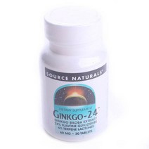 Source Naturals 징코-24 60mg 타블렛, 30개입, 1개, 30정