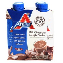 앳킨스 밀크 초콜릿 딜라이트 쉐이크 4개입, 1개, 1.3L