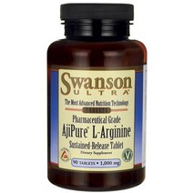 Swanson 울트라 아지퓨어 L-아르기닌 1000mg 타블렛, 90개입, 1개
