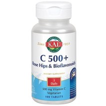 Kal C-500mg 로즈 힙 & 바이오플라보노이드 타블렛, 100개입, 1개