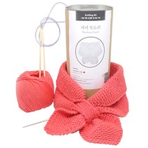 멜로우 네키 목도리 뜨개질 키트, 스트로우베리, 1세트