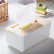 젊은이마켓 [내츄럴 분위기] 우드 휴지케이스 모음 휴지커버 우드두칸(화이트), 1개