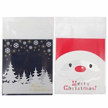 피크닉하우스 크리스마스 접착 포장봉투 밤하늘 25p + 산타얼굴 25p, 혼합 색상, 1세트