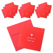 투영디자인 미니축하카드 10p + 봉투 10p, 하트감사땡큐, 1세트