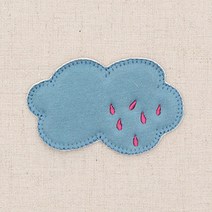 해피베어스 큐티 클라우드 봉제식 와펜, 블루, 3개