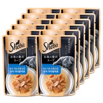 쉬바 수프 고양이간식 참치 40g, 참치 가다랑어포, 12개입