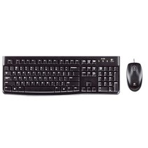 로지텍 데스크탑 유선 키보드 마우스 세트 MK120 New, 혼합 색상