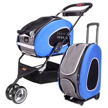 이비야야 5in1 콤보 펫 유모차 FS1009, Blue