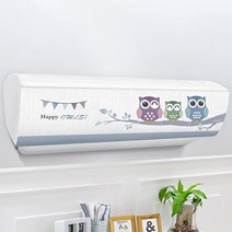 다샵 프리미엄 DTP 스판 에어컨 커버, 큐트 부엉이 (블루)