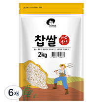 엉클탁 국산 찹쌀, 2kg, 6개