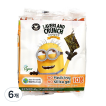 만전김 LAVERLAND CRUNCH 오리지널맛 도시락김 10p, 40g, 6개