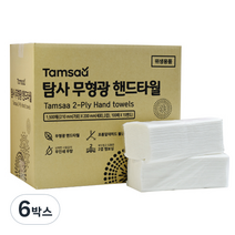 탐사 2겹 무형광 핸드타올, 1500매, 6박스