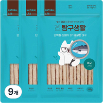 네츄럴랩 강아지 견탐구생활 스틱 간식 100g, 대구, 9개