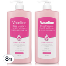 바세린 24h 딥 모이스춰 핸드앤네일 핸드크림, 500ml, 8개