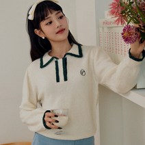 로라로라 여성용 LOGO COLLAR 울 니트