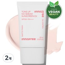 이니스프리 톤업 노세범 선스크린 EX SPF50+ PA++++, 2개, 60ml