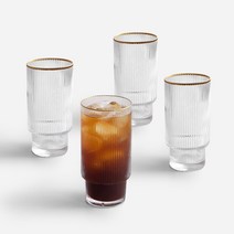 니코트 gold crystal 스택 글라스 long 420ml, 혼합 색상, 4개