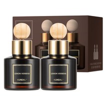 쿤달 퍼퓸 차량용 디퓨저 75ml 2개 + 우드볼스틱 2개, 레몬버베나향, 1세트