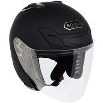 SONIX 오토바이헬멧 오픈페이스 바이크 헬맷 JX-5 R6, 4 무광블랙