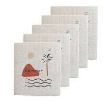 푸르니엘 북유럽 일러스트 행주 작은섬, 5개