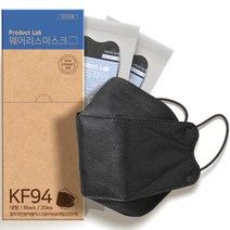 합리적인 마스크 대형 KF94 블랙, 20개입, 1개