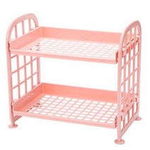 알포유 데스크탑 2단 접이식 수납랙, 1개, 1번 핑크