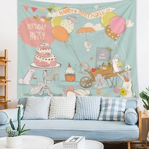 이자벨홈 생일 파티 장식 현수막 플라넬 고급원단, 9