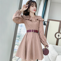 루나걸 샤인글 체크 원피스