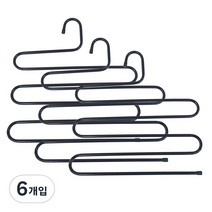 다용도 5단 바지걸이 블랙_3개입, 블랙, 6개입