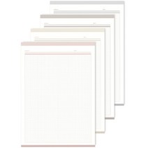판다몽 어반 모눈 A4노트패드 4종 A세트, 선셋로즈, 무드베이지, 이지브라운, 어반그레이, 1세트