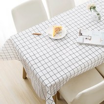 더자카 심플 패턴 방수 테이블보 5p, 화이트, S