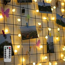 대한 벽 인테리어 크리스마스 트리 LED 캠핑 감성 파티 앵두 줄 전구 조명 20구 3M, 옐로우