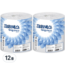 크리넥스 에어셀 1겹 점보롤 화장지 180m, 3롤, 4개