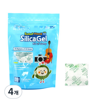 쨍하고해뜰집 실리카겔 액티브다용도 습기제거제 부직포 20g x 25p, 500g, 4개