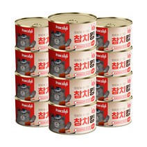 핑크쥬 참치킹 엘라이신 고양이캔 160g, 흰살참치와 닭고기, 12개