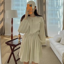 셔링 스트링 플레어 원피스