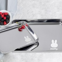 미피 스텐 사각쟁반 2종 세트, 혼합색상