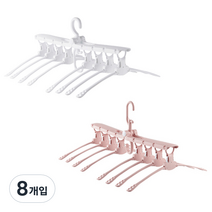 부자오빠 8P 공간활용 마술 옷걸이 핑크 + 화이트, 혼합 색상, 8개입