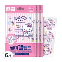 아텍스 유아용 헬로키티 아이싱겔밴드 1회용 반창고, 18개입, 6개