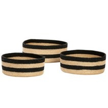 휩시 바스켓 round jute 3종세트 198002, black stripes