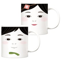 TBL 한복 드레스코드 페이스디자인 커플머그컵, 1세트, 1세트