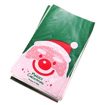 봄91 SR 비접착 쿠키봉투, 산타얼굴, 100매입, 100개입