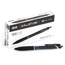 자바펜 0.7mm 제트라인 펜, 검정, 12개입