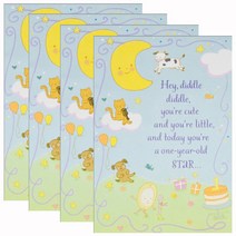 홀마크 베이비 축하 카드, 돌 동물2 HKB5176, 4개입